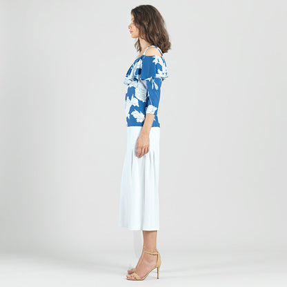 Butter Knit - Open Shoulder Ruffle Top - Mum Sketch - Final Sale | Clara Sunwoo Value