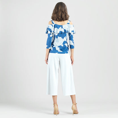 Butter Knit - Open Shoulder Ruffle Top - Mum Sketch - Final Sale | Clara Sunwoo Value
