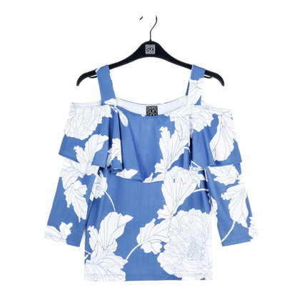 Butter Knit - Open Shoulder Ruffle Top - Mum Sketch - Final Sale | Clara Sunwoo Value