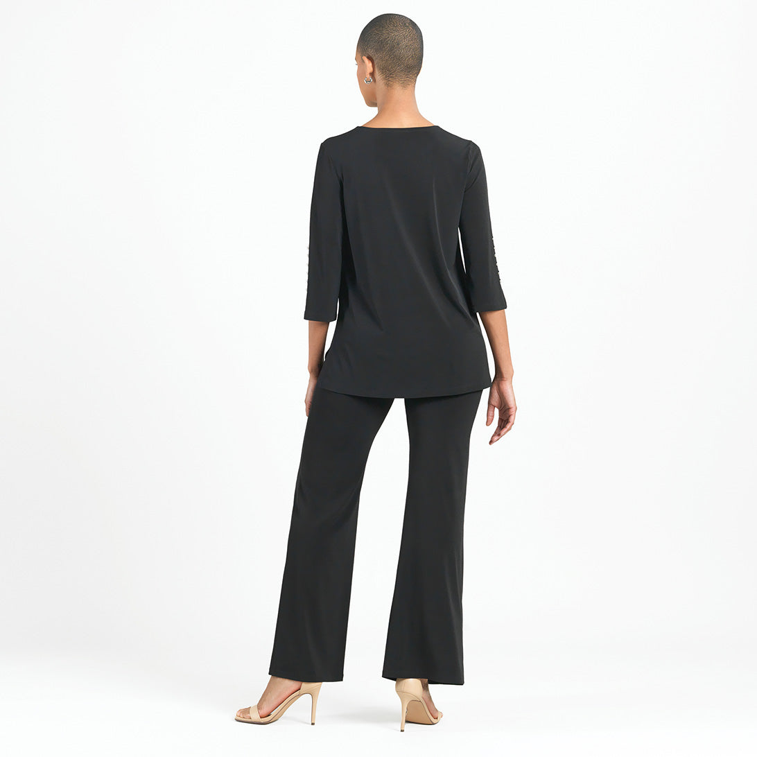 Pearl Cuff Asymmetrical Hi-Low Tunic - Black - Final Sale | Clara Sunwoo Everyday