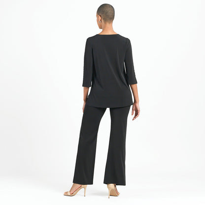 Pearl Cuff Asymmetrical Hi-Low Tunic - Black - Final Sale | Clara Sunwoo Everyday