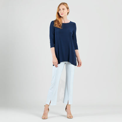 Side Vent Kerchief Hem Tunic - Navy - Final Sale | Clara Sunwoo Quality