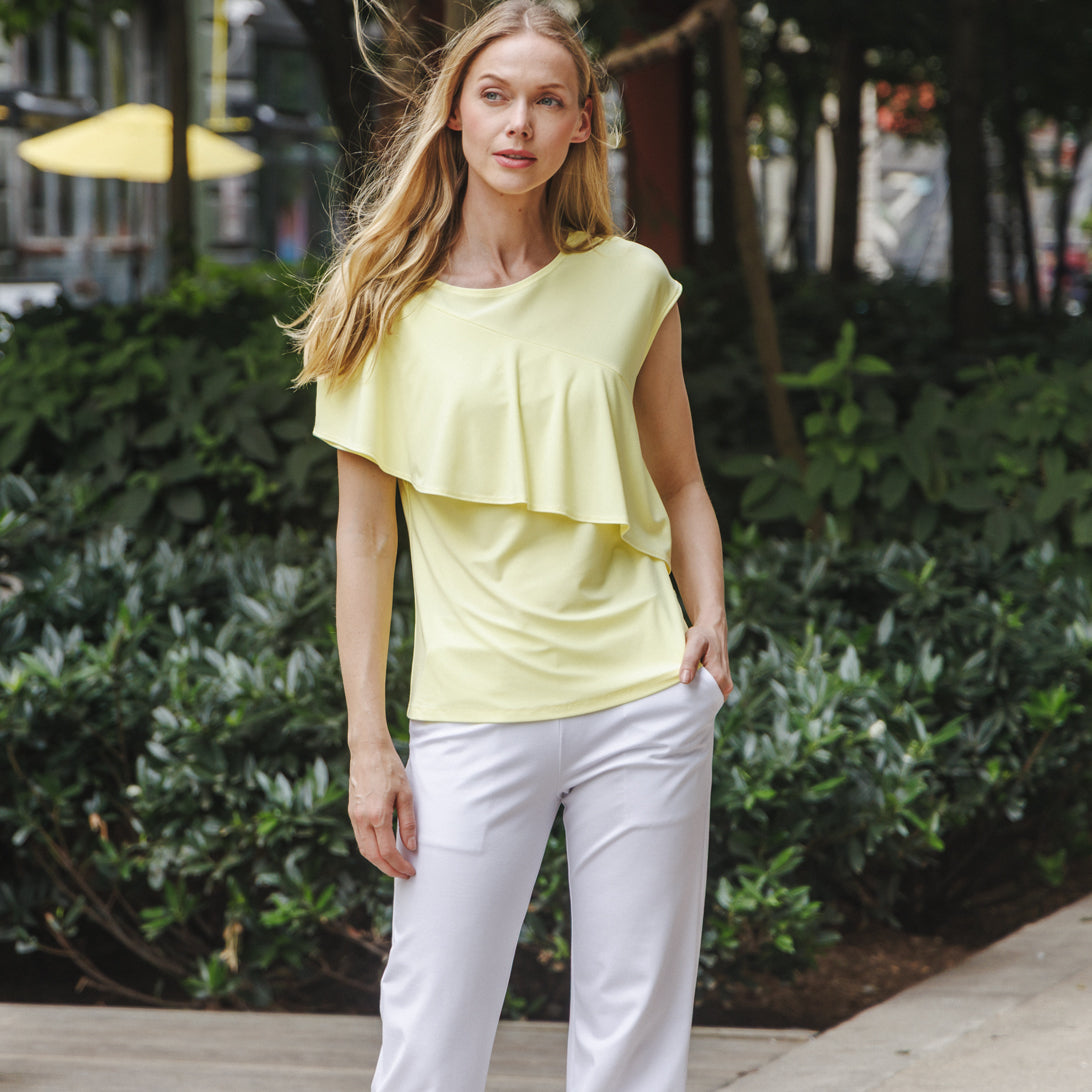 Ruffle Overlay Top - Yellow - Final Sale! | Clara Sunwoo Customer Favorite
