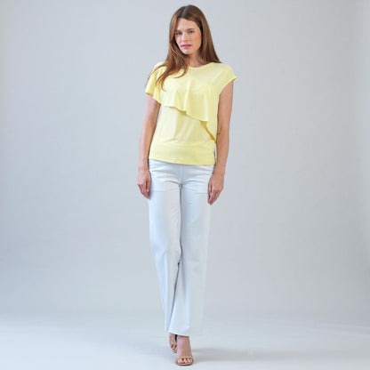 Ruffle Overlay Top - Yellow - Final Sale! | Clara Sunwoo Customer Favorite