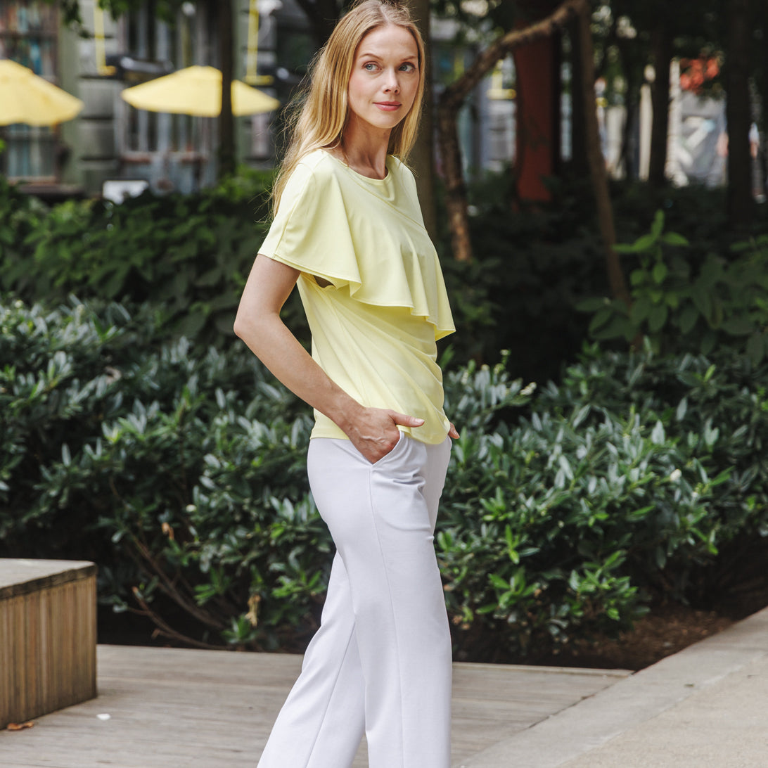 Ruffle Overlay Top - Yellow - Final Sale! | Clara Sunwoo Customer Favorite
