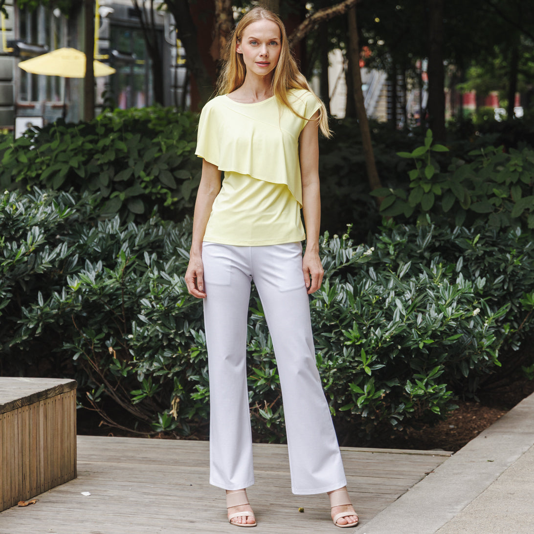 Ruffle Overlay Top - Yellow - Final Sale! | Clara Sunwoo Customer Favorite