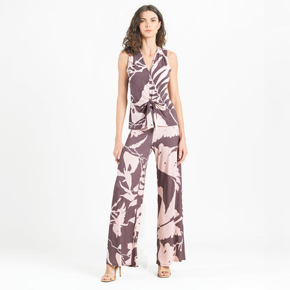 Sleeveless V-Neck Center Front Tie Top - Floral Stem - Final Sale | Clara Sunwoo Discount