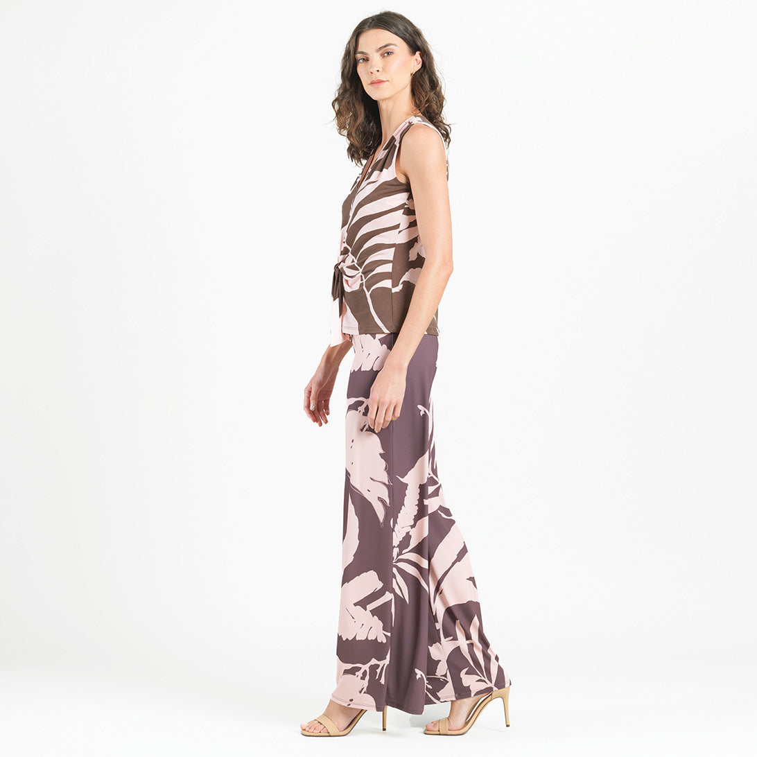 Sleeveless V-Neck Center Front Tie Top - Floral Stem - Final Sale | Clara Sunwoo Discount