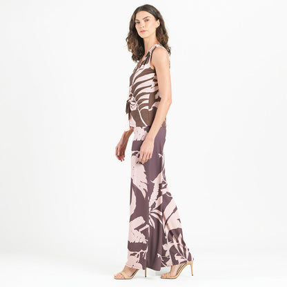 Sleeveless V-Neck Center Front Tie Top - Floral Stem - Final Sale | Clara Sunwoo Discount