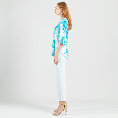 Tie Cuff Curved Hem Tunic - Ocean Petal - Final Sale | Clara Sunwoo Everyday
