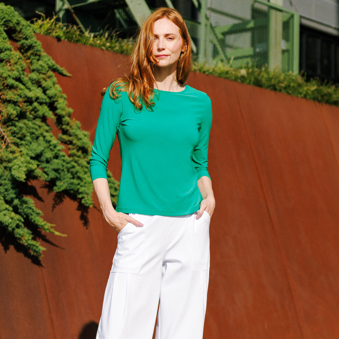 Reversible Back Tie Top - Emerald - Final Sale | Clara Sunwoo Featured