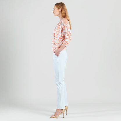 Open Shoulder Blouson Waist Top - Damask Motif - Final Sale | Clara Sunwoo Essential