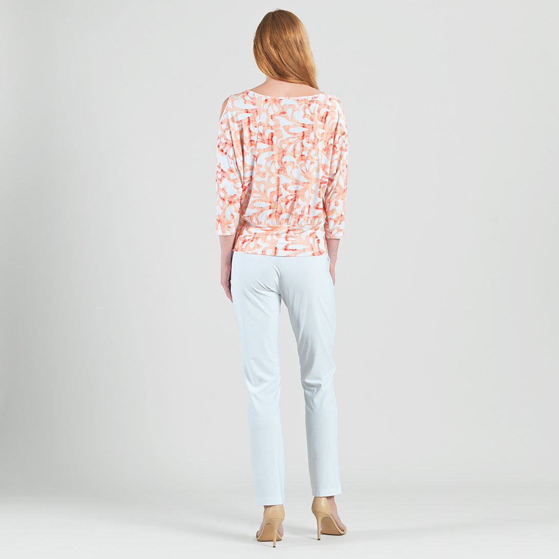 Open Shoulder Blouson Waist Top - Damask Motif - Final Sale | Clara Sunwoo Essential