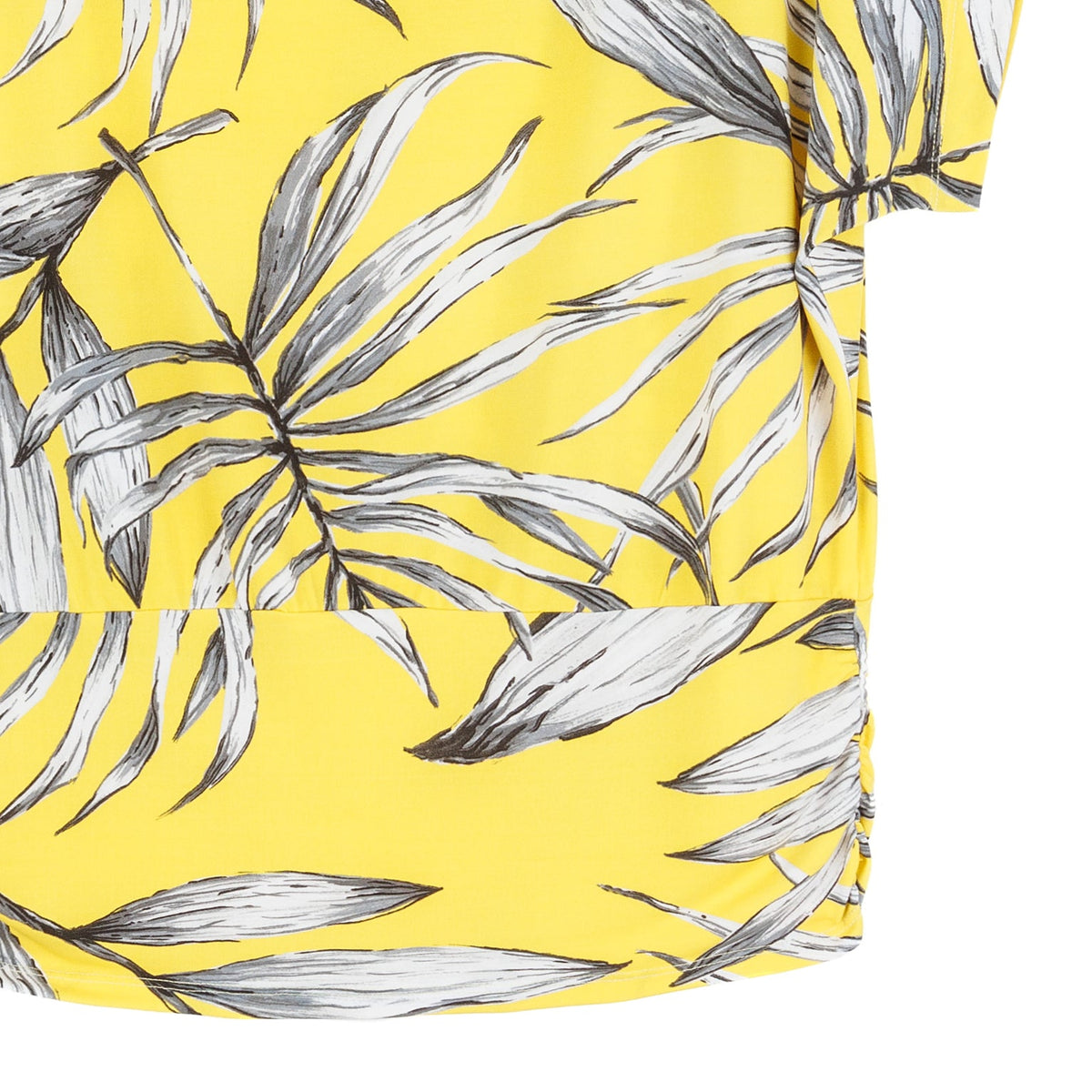 Side Ruched Boat Neck Top - Sunlit Palm - Final Sale | Clara Sunwoo Signature