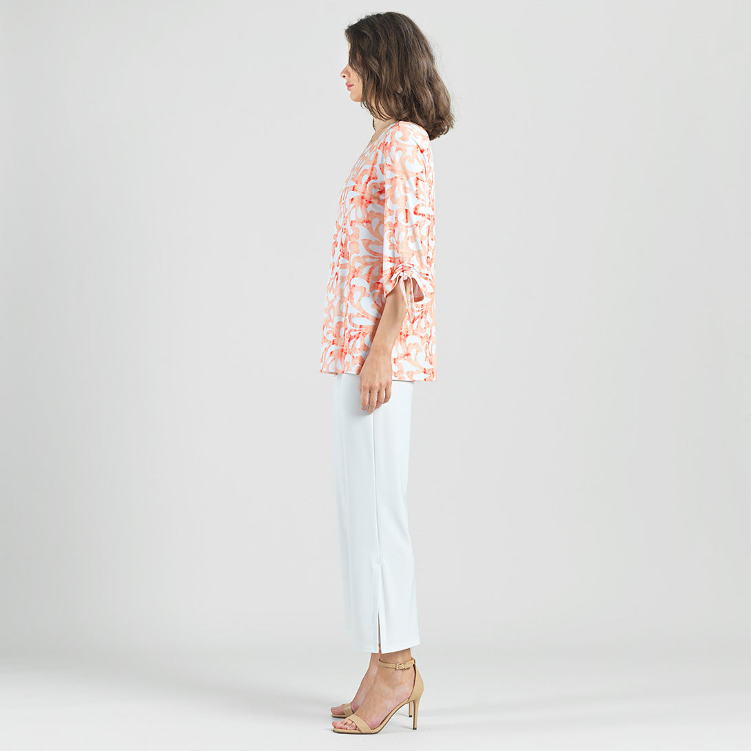 Pull-Tie Cuff Tunic - Damask Motif - Final Sale | Clara Sunwoo Sale