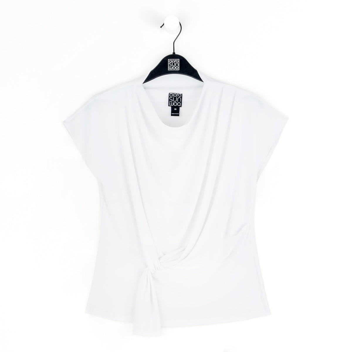 Drape Neck Loop Front Top - White - Final Sale | Clara Sunwoo Popular