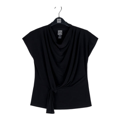 Drape Neck Loop Front Top - Black - Final Sale | Clara Sunwoo Signature