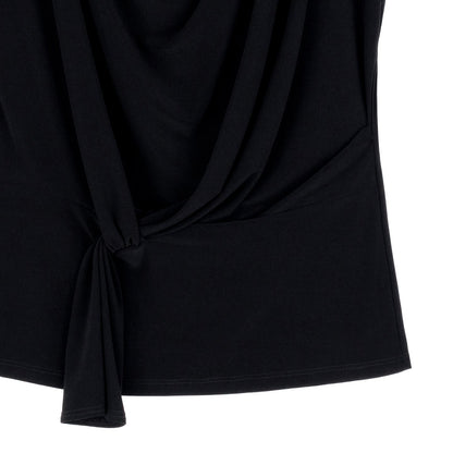 Drape Neck Loop Front Top - Black - Final Sale | Clara Sunwoo Signature