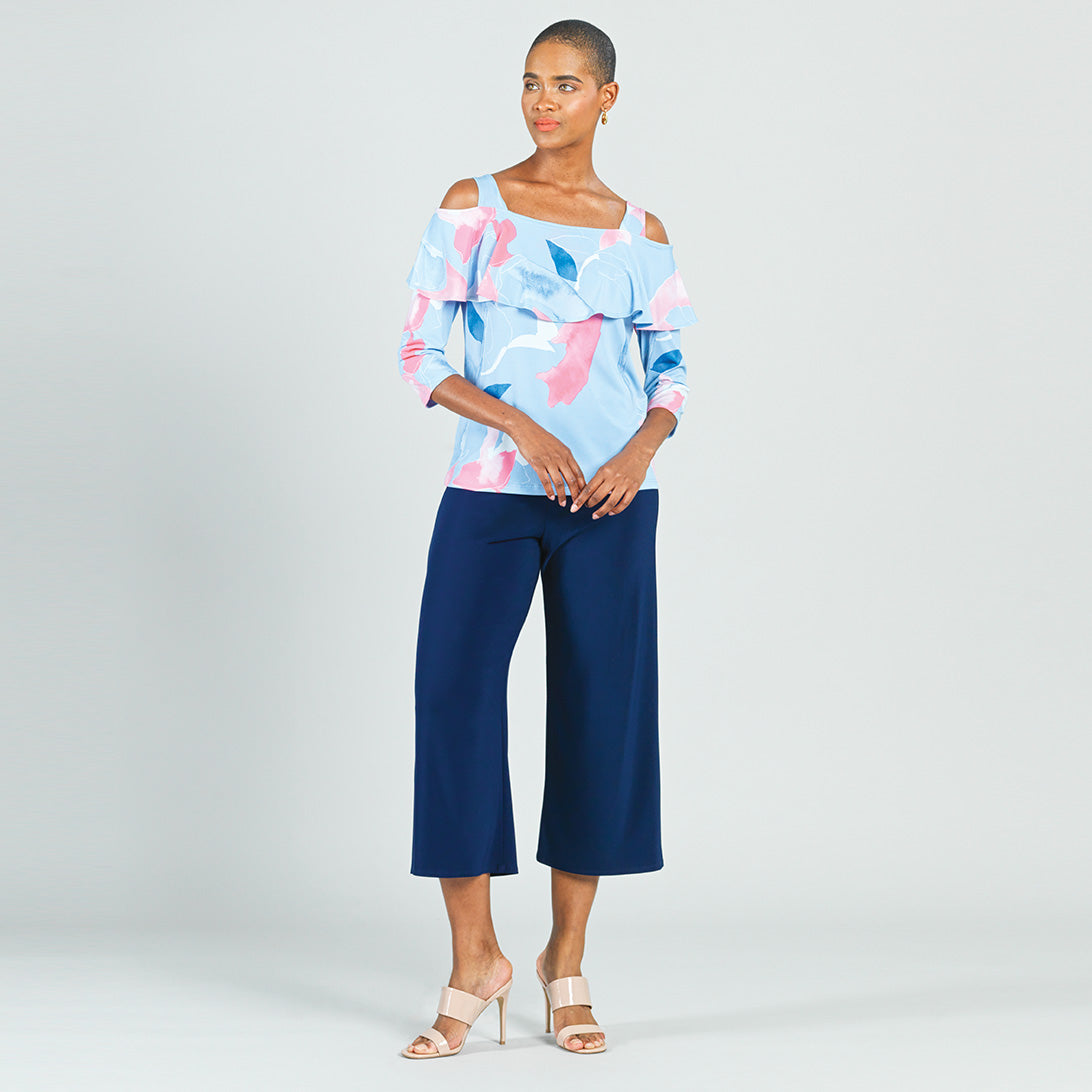 Open Shoulder Ruffle Top - Floral Sketch - Final Sale! | Clara Sunwoo Exclusive
