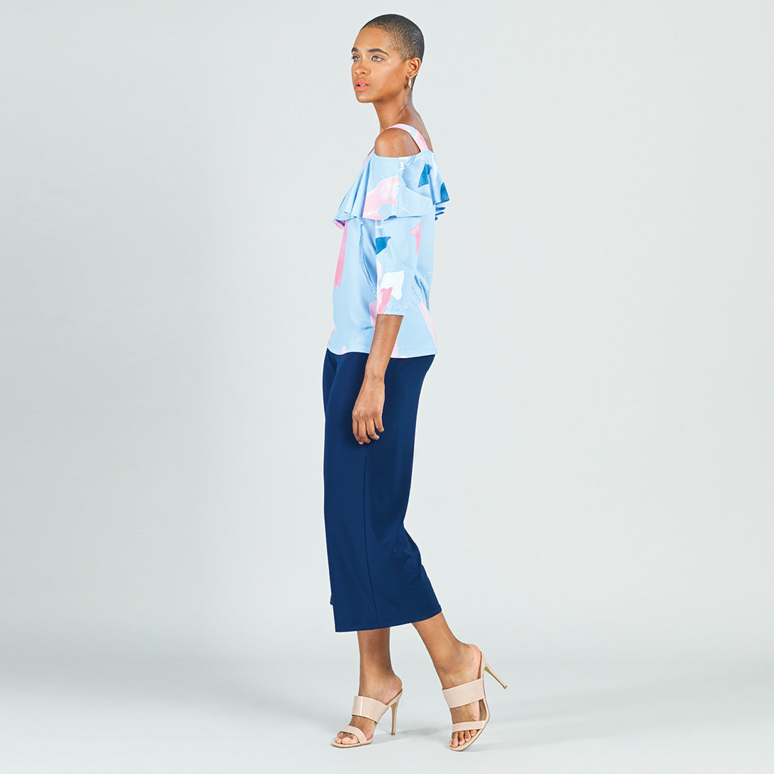 Open Shoulder Ruffle Top - Floral Sketch - Final Sale! | Clara Sunwoo Exclusive