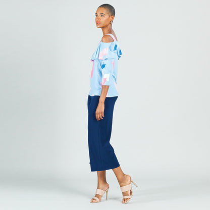 Open Shoulder Ruffle Top - Floral Sketch - Final Sale! | Clara Sunwoo Exclusive