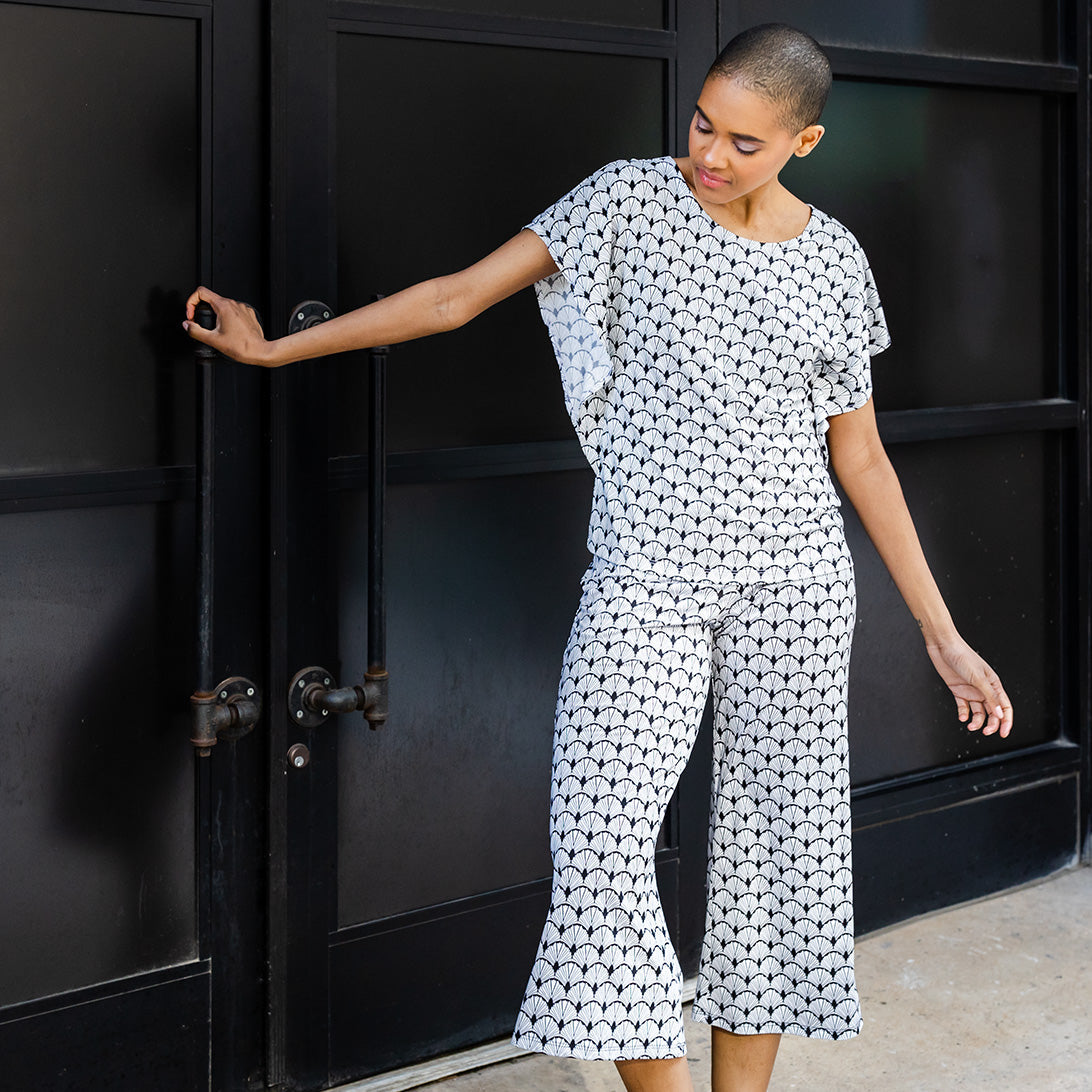 Butter Knit - Flutter Sleeve Top - Fan Motif - Final Sale! | Clara Sunwoo Value