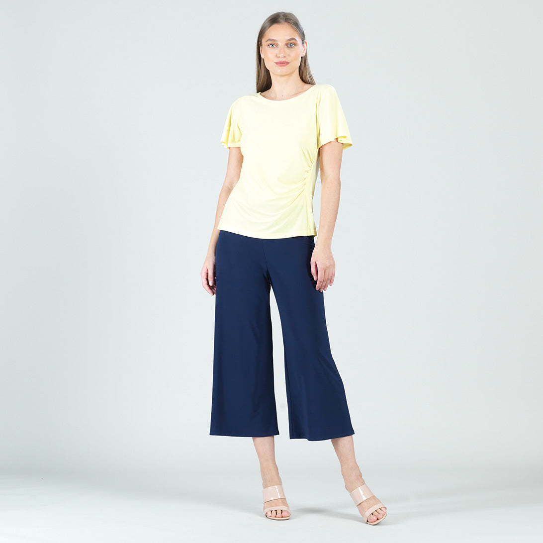 Side Cinched Flounce Sleeve Top - Yellow - Final Sale! | Clara Sunwoo Latest