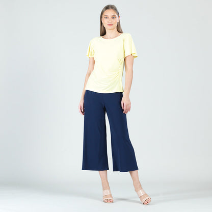 Side Cinched Flounce Sleeve Top - Yellow - Final Sale! | Clara Sunwoo Latest