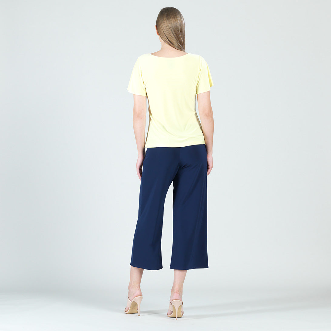 Side Cinched Flounce Sleeve Top - Yellow - Final Sale! | Clara Sunwoo Latest