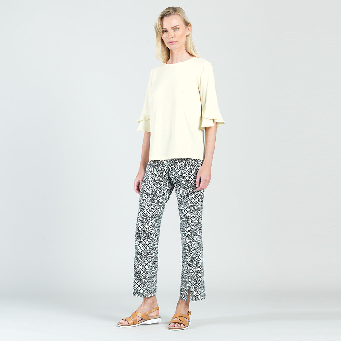 Peach Knit - Tulip Cuff Back Tie Top - Yellow - Final Sale! | Clara Sunwoo Classic