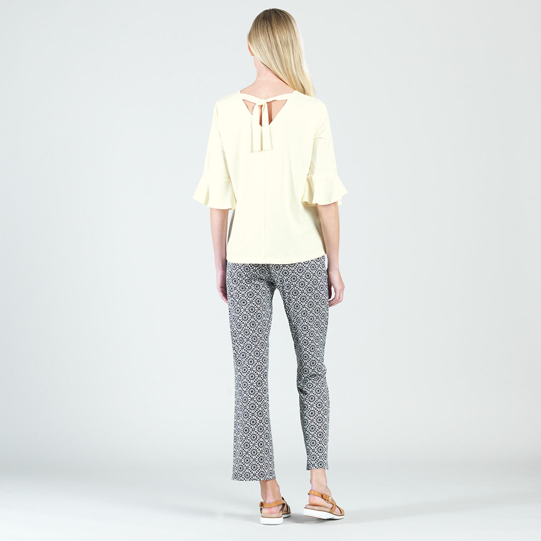 Peach Knit - Tulip Cuff Back Tie Top - Yellow - Final Sale! | Clara Sunwoo Classic