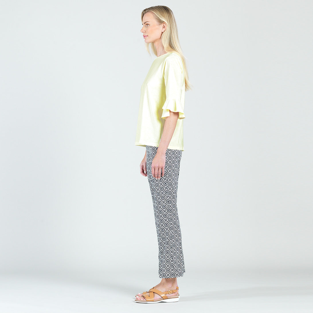 Peach Knit - Tulip Cuff Back Tie Top - Yellow - Final Sale! | Clara Sunwoo Classic