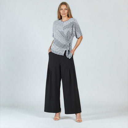 Side Tie Wrap Top - Houndstooth Grid - Final Sale | Clara Sunwoo Popular