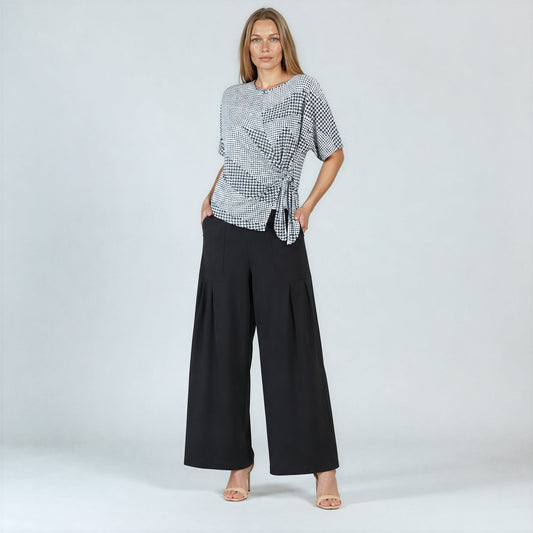 Side Tie Wrap Top - Houndstooth Grid - Final Sale | Clara Sunwoo Popular