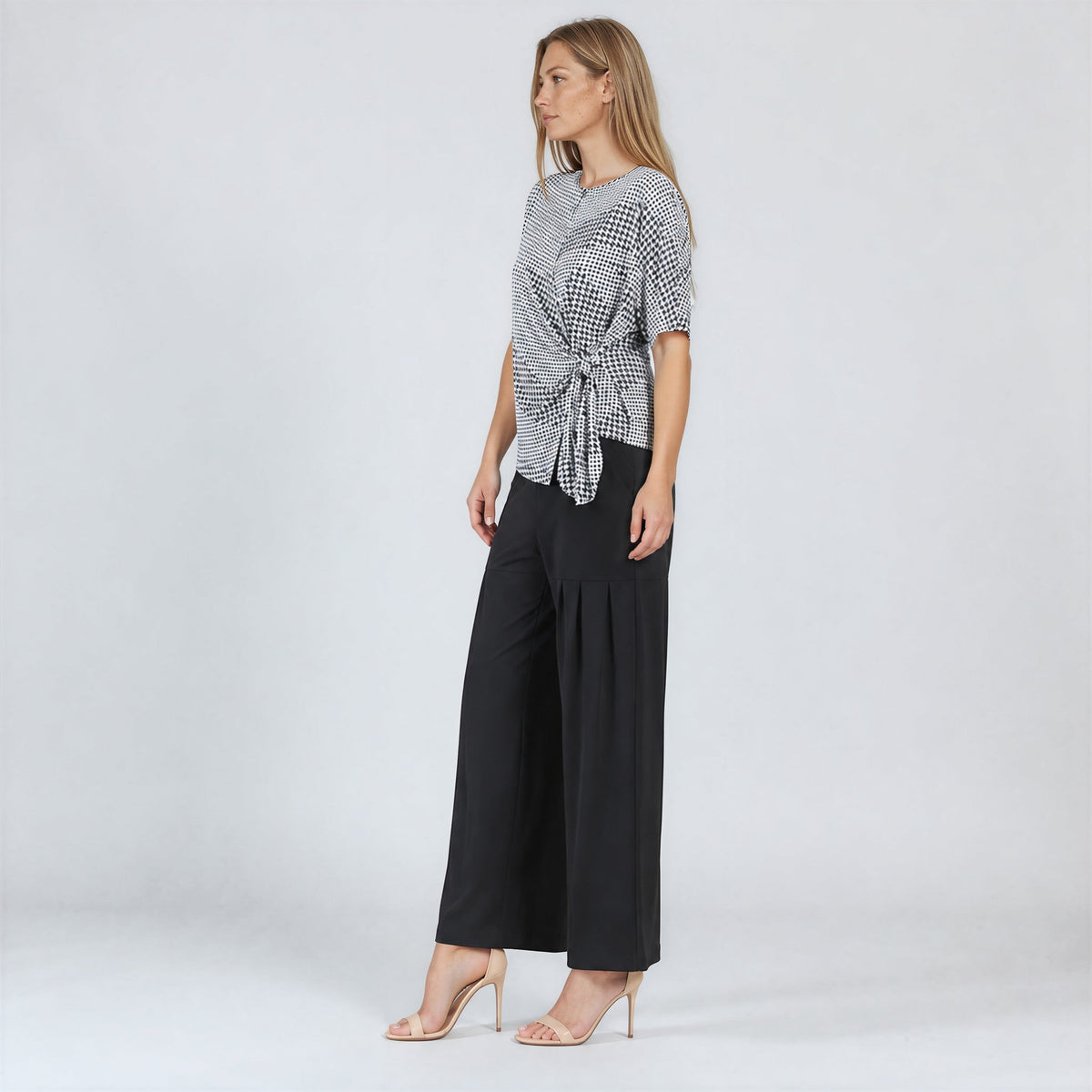 Side Tie Wrap Top - Houndstooth Grid - Final Sale | Clara Sunwoo Popular