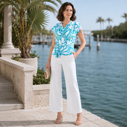 Drape Neck Loop Front Top - Paradise Petal - Final Sale | Clara Sunwoo Deals