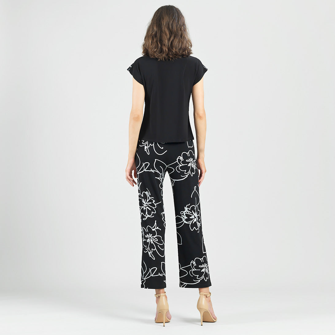 Crepe Knit - Drape Neck Loop Front Top - Blossom Sketch - Final Sale | Clara Sunwoo Sale