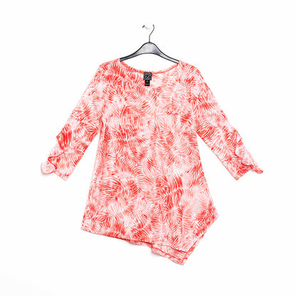 Light Knit - Flutter Cuff Angle Vent Tunic - Palm Branch-Coral - Final Sale! | Clara Sunwoo Latest