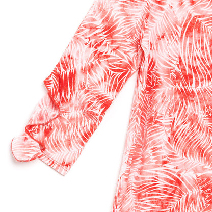 Light Knit - Flutter Cuff Angle Vent Tunic - Palm Branch-Coral - Final Sale! | Clara Sunwoo Latest