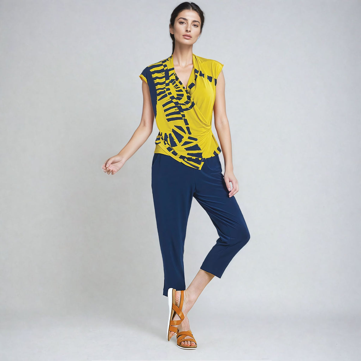 Crossover Faux Wrap Top - Track Line - Final Sale | Clara Sunwoo Sale