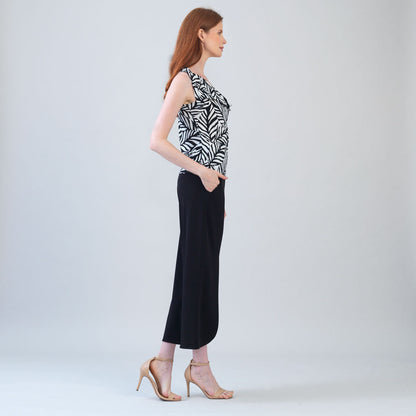 Ribbon One Shoulder Ruffle Neckline Top - Leaf Stripe - Final Sale! | Clara Sunwoo Popular