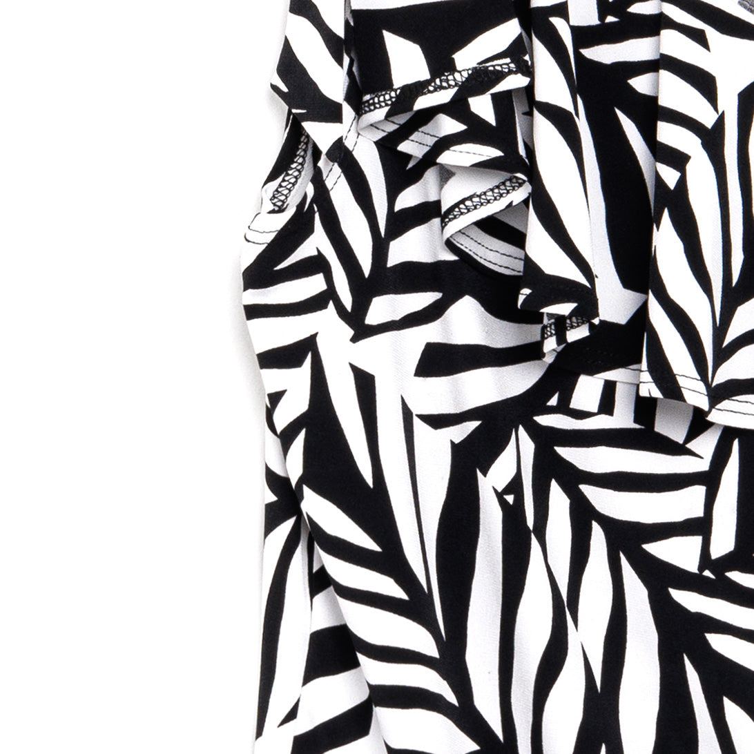 Ribbon One Shoulder Ruffle Neckline Top - Leaf Stripe - Final Sale! | Clara Sunwoo Popular