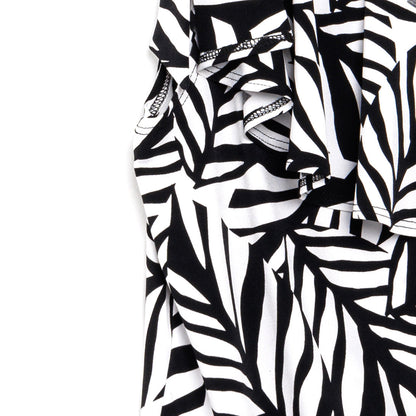 Ribbon One Shoulder Ruffle Neckline Top - Leaf Stripe - Final Sale! | Clara Sunwoo Popular
