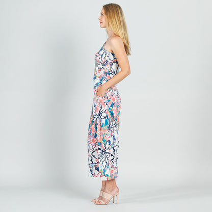 Butter Knit - Ribbon One Shoulder Ruffle Neckline Top - Water Floral - Final Sale! | Clara Sunwoo Top Pick