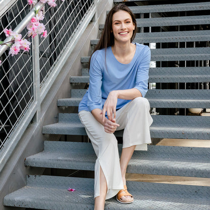 Stitch Line Angle Vent Tunic - Vista Blue - Final Sale | Clara Sunwoo Signature