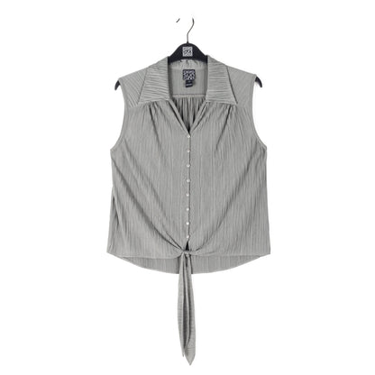 Soft Pleat Knit - Sleeveless Button Down Tie Hem Top - Olive - Final Sale! | Clara Sunwoo Discount