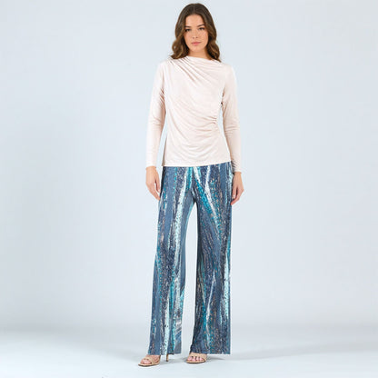 Peach Knit - Ruched Drape Top - Peach - Final Sale! | Clara Sunwoo Everyday