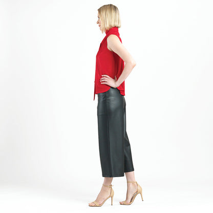 Glimmer Speck - Mock Neck-Tie Detail Top - Red - Final Sale! | Clara Sunwoo Latest
