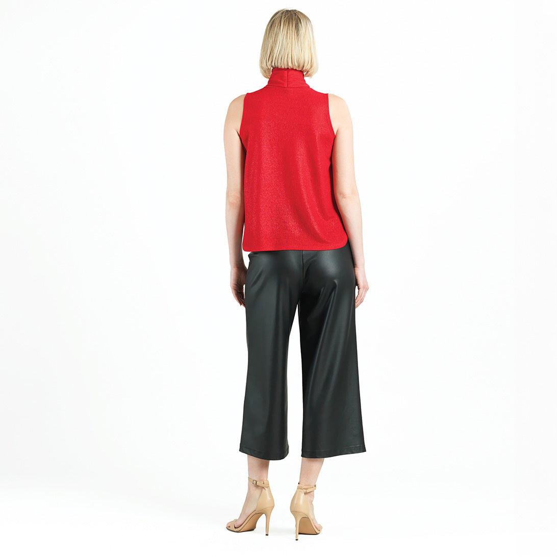 Glimmer Speck - Mock Neck-Tie Detail Top - Red - Final Sale! | Clara Sunwoo Latest