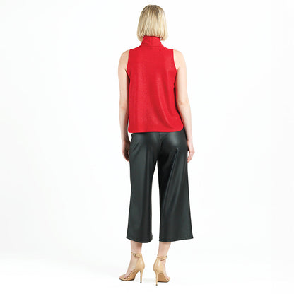 Glimmer Speck - Mock Neck-Tie Detail Top - Red - Final Sale! | Clara Sunwoo Latest